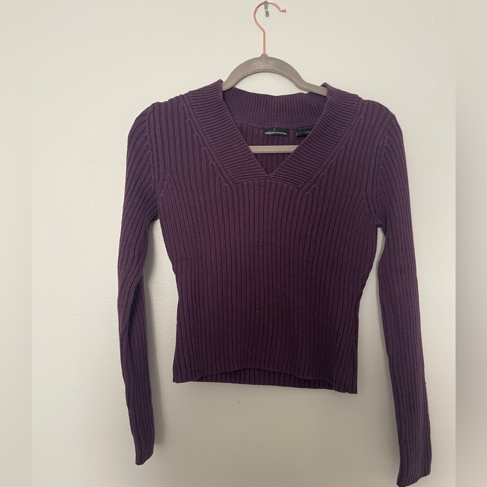 Moda | cropped purple sweater